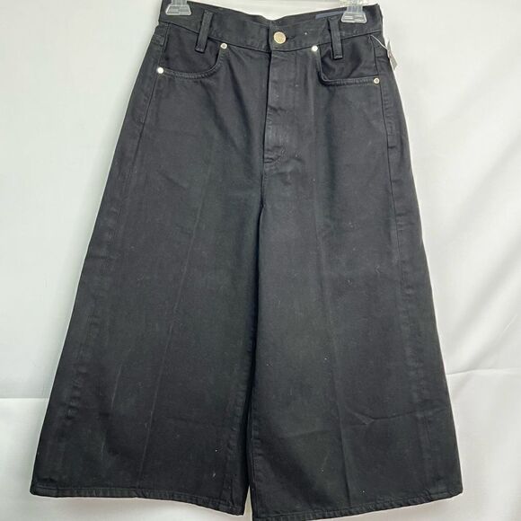 Goldsign The Culottes Painted Black Denim Culottes High rise jeans Brand New! - Picture 4 of 14